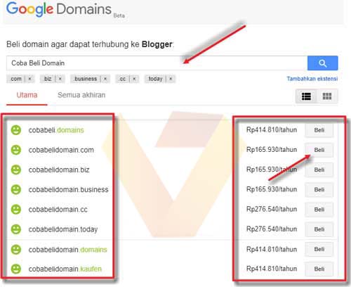Cara Pembayaran domain di google